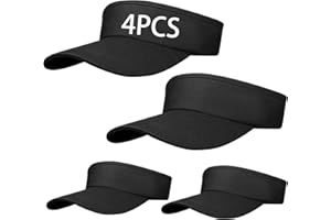 DASSNANE 4 PCS Black Empty Top Hat Bulk Solid Color Blank Golf Cap Adjustable Sport Sun Visor Hats Athletic Visor Caps for Women and Men Summer Outdoor Anti Ultraviolet for Beach Tennis Baseball