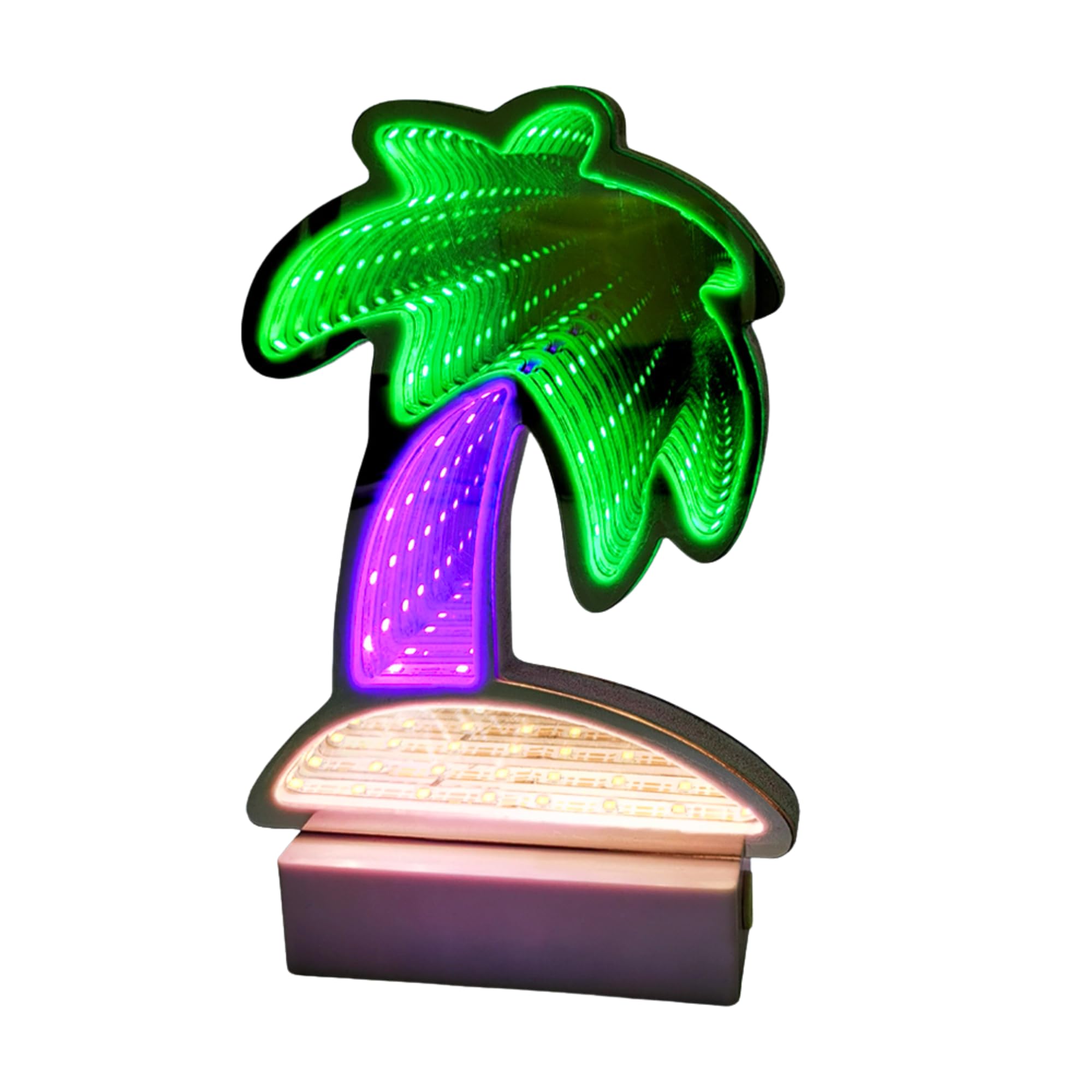 Gleneagles Palm Tree Infinity Light - Neon Sign, Perfect Gaming Accessory for Room. Mens & Stunning Gaming Bedroom Accessories with Infinity Effect. Travel Gift