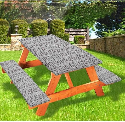 Amazon Com Albert Lindsay Backdrop 72 Inch Polyester Deluxe Picnic Table Covers Stone Wall Doodle Drawing Style Cartoon Image Rustic Life Architecture Theme 3 Piece Set Tablecloth For Park Patio Grey Pale Grey Home Kitchen