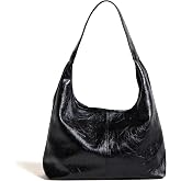 NOIRVERE&trade; Scarlett Distressed Leather Tote Hobo Bag With Beauty Pouch | Fits a 13 inch laptop diagonally, silver hardware with magnetic closure waterproof, scratch resistant with original dust bag