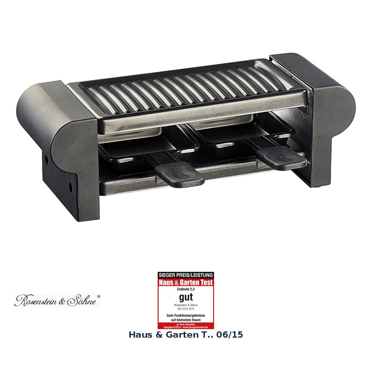 350 Watt Rosenstein & Söhne Raclette per 2 con griglia e ...