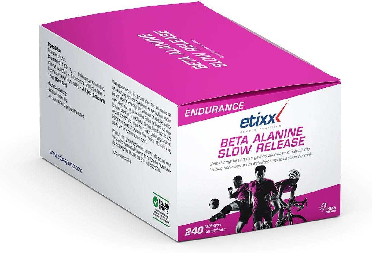 Etixx Beta Alanine Slow Release Beta Alanine with Zinc, The Acid/Alkaline, A Healthy Metabolism Acid/Alkaline Balance Support 240 Tablets