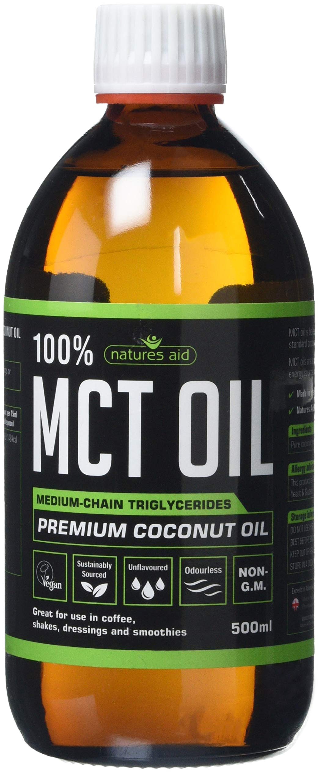 Natures Aid 100 Percent MCT Oil, Premium Coconut Oil, Sustainably