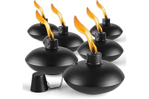 ZSZMFH 6 Pack Metal Table Top Torches,18 oz Citronella Torches for Outside， Refillable Citronella Flame Light Torch with Wicks and Covers, Landscape Lanterns Torches for Party, Garden Decor，DIY