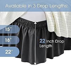 FreshCulture Full Bed Skirt, Elastic Wrap Around