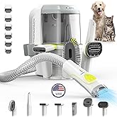 PAWSPIK Professional Dog Grooming Vacuum Kit, Dogs & Cats, Direct Handheld Control, 7 Grooming Tools, Deshedding and Dematting for Grooming, Large 2.2L Dust Bin, UL, HEPA Filter