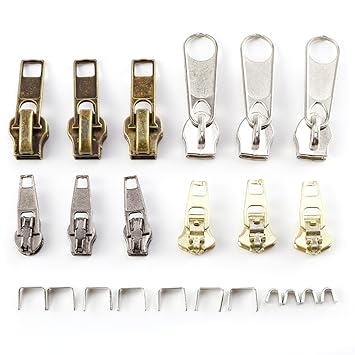 Anladia 22tlg gemischt Reißverschluss Reparatur Set Zipper Schieber Schlitten Anfangsstopper Endestopper
