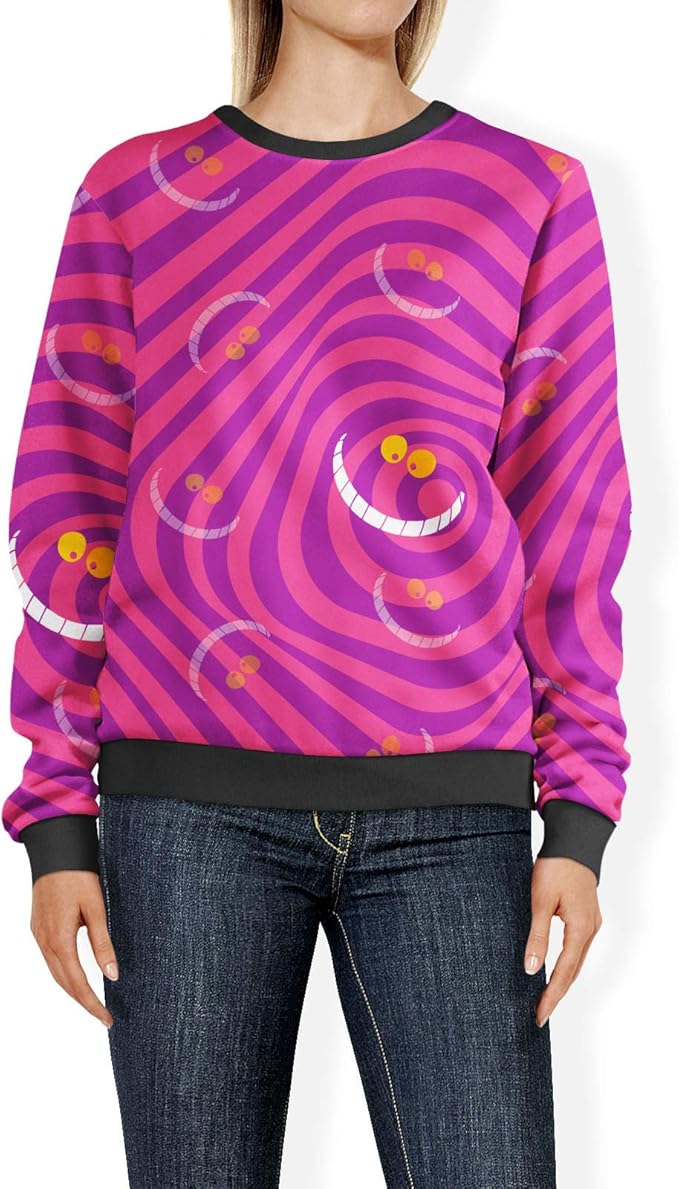Women's Sweatshirt Cheshire Cat Disney Inspired at Amazon Women’s Clothing store