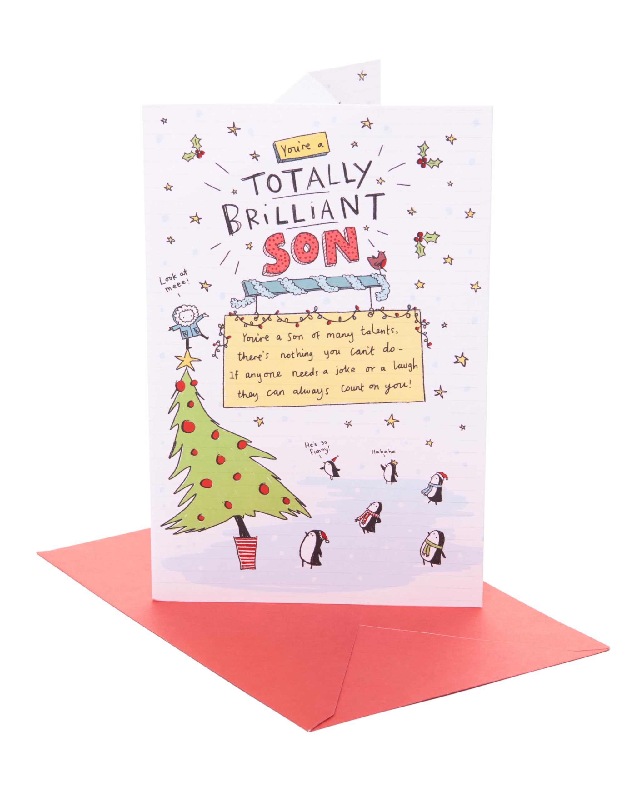 UK Greetings | Christmas Card for Son | Xmas Presents | Him, Boys, Men | Pop-Up Christmas Card Design | With Envelope | 22.9 x 14.9 cm