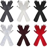 Liitrsh 6 Pairs Women Knit Long Gloves Touchscreen Arm Warm Texting Gloves for Women Touchscreen Winter Finger Mittens for Adult