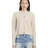 Solova Move Women’s Cable Knit Cardigan – 100% Cashmere, Slim Fit Button-Down Long Sleeve Luxury Sweater