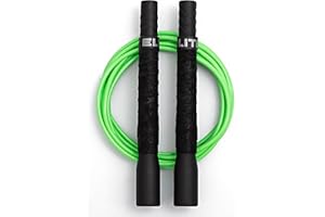 ELITESRS Fit Plus Pro Freestyle PVC Jump Rope for Tricks - Unbreakable 8" Long Handles with Non-Slip Grip Tape - Premium Adult Jump Ropes for Fitness - Lightweight Cardio Boxing Skipping Jump Rope