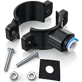 Uhuida 1/4" RO Drain Line Adapter, Quick Connect Fitting | for Under Reverse Osmosis Systems, Adjustable Clamp With Sponge Pad, Bolts &amp; Nuts(Black)