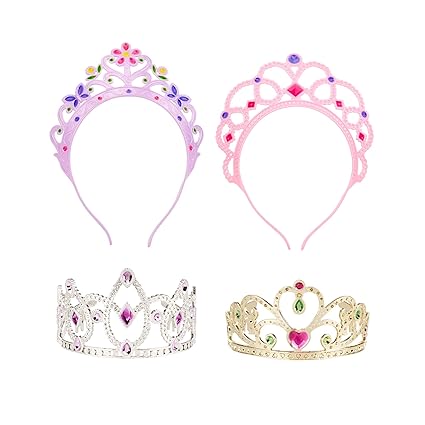 Melissa & Doug Role-Play Collection Crown Jewels Tiaras (Pretend Play, Durable Construction, 4 Dress-Up Tiaras and Crowns)