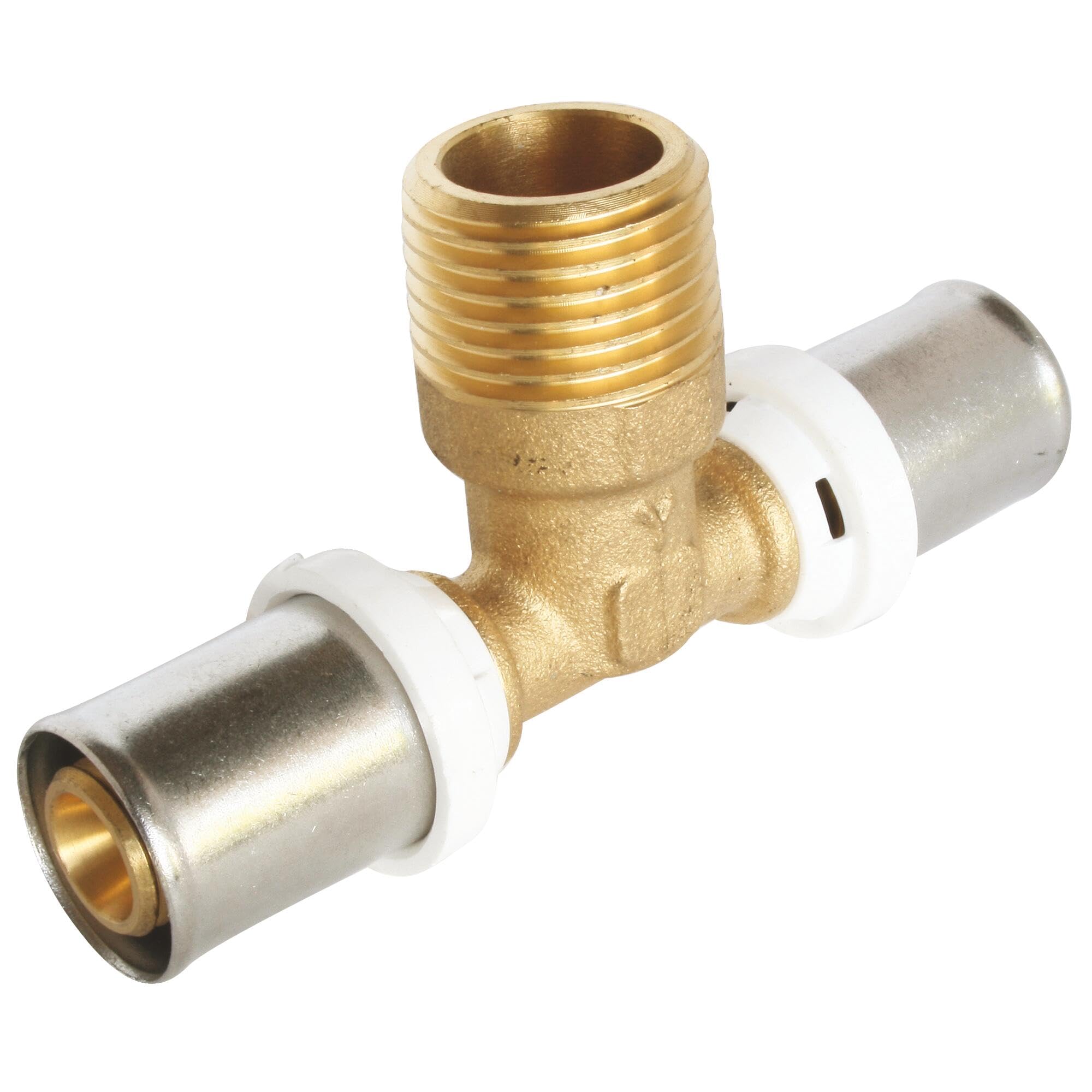 SOMATHERM for You, Crimping Tee for Multilayer Tube Diameter 20 Male 15/21 - Easy and Quick Connection, Compatible with U, H, TH Profiles - Standard NF 545 - Waterproof Safety