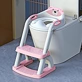 Potty Training Seat, SKYROKU Upgrade Toddler Toilet Seat for Kids Boys Girls, 2 in 1 Potty Training Toilet, Splash Guard Anti-Slip Pad Step Stool,New Sector-Shape Stabilized Base (8899+Pink)