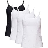 B2BODY Girls Camisole Undershirts with Shelf Bra – Cotton Girls Cami, Multi-Pack
