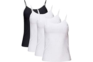 B2BODY Girls Camisole Undershirts with Shelf Bra – Cotton Girls Cami, Multi-Pack