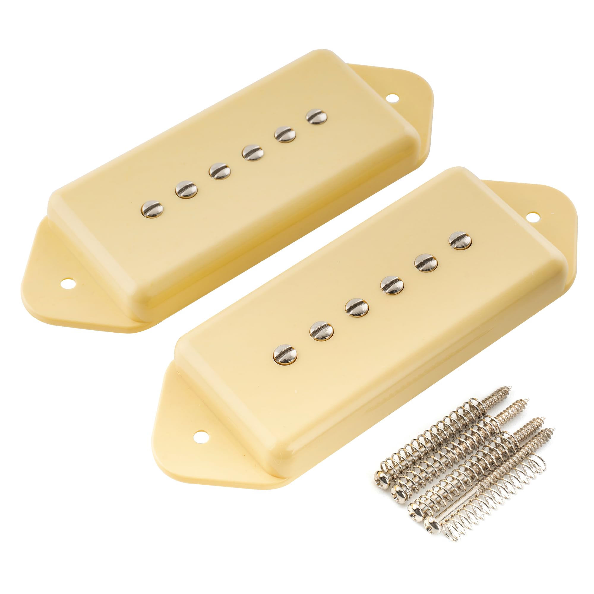 Artec ASA91 Alnico 5 P90 Dog Ear Single Coil Pickup Electric Guitar Neck Bridge Pickup Set 7.5K, Cream