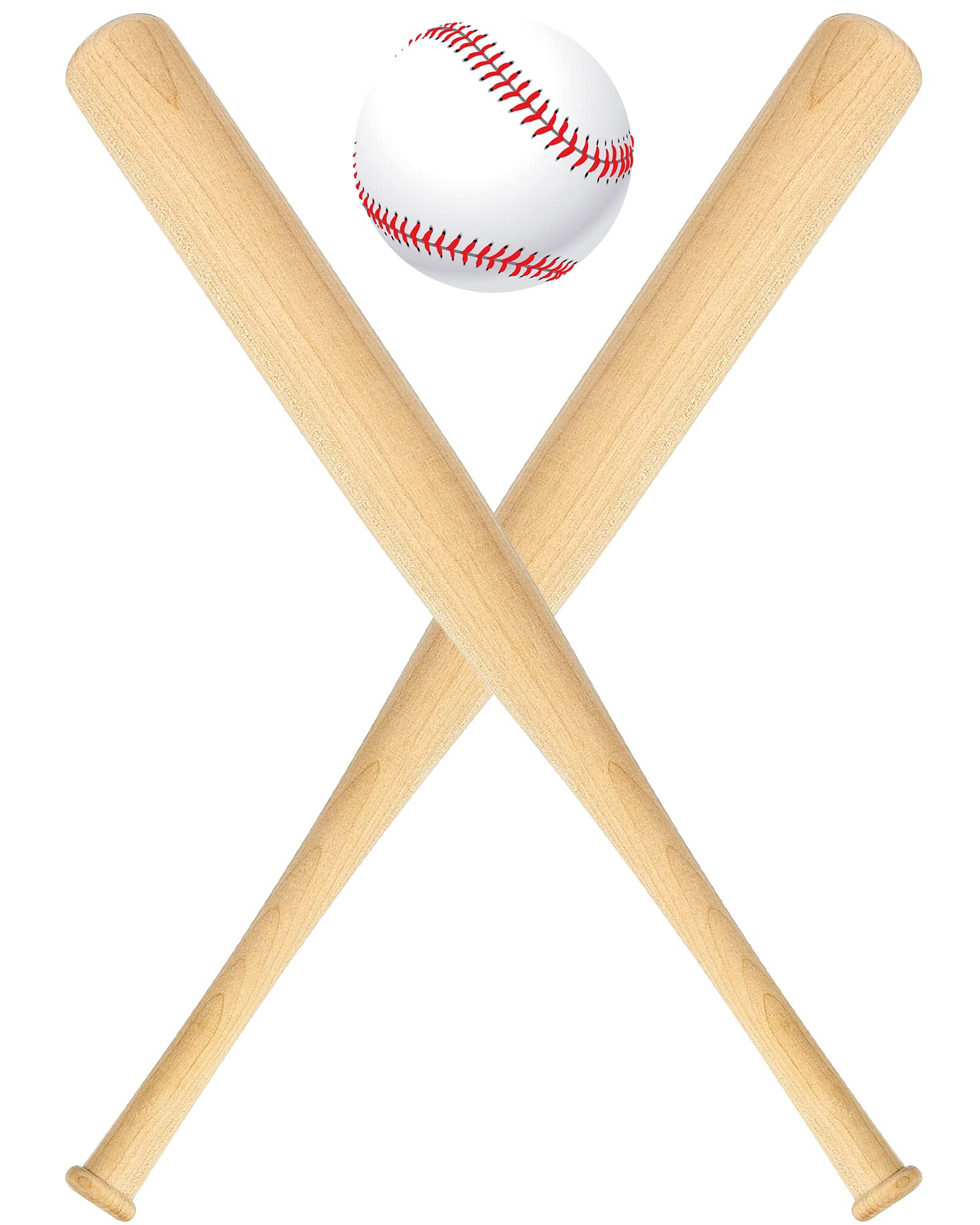 Wettarn 2 Pcs Mini Baseball Bats Miniature 18 Inch Wooden Bats Unfinished for Crafts for Painting DIY Craft Projects Ball Sports Party Decor Favors Gifts