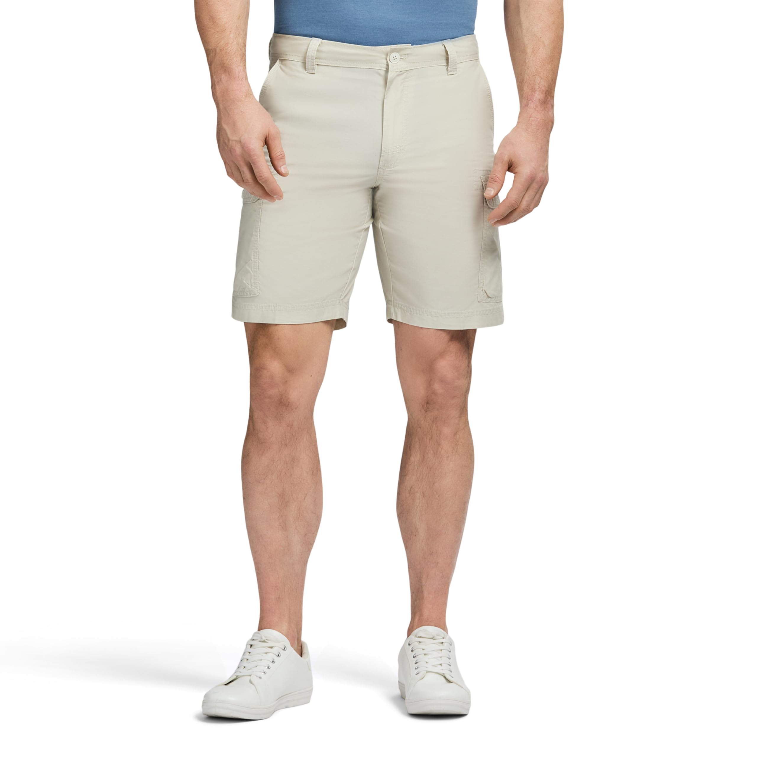Izod Men’s Saltwater Cargo Short, Silver Birch, 30