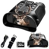 Night Vision Goggles for Adults, 4K Night Vision Binoculars 8X Zoom & 5000mAh Rechargeable Battery, 3" HD Screen & 32GB Card, Infrared Vision, Infrared Binoculars for Hunting, Camping & Security