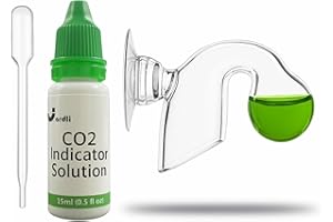 JARDLI Glass Nano CO2 Drop Checker with Solution for Planted Aquarium System - CO2 Concentration Monitor Set (Nano Drop Check