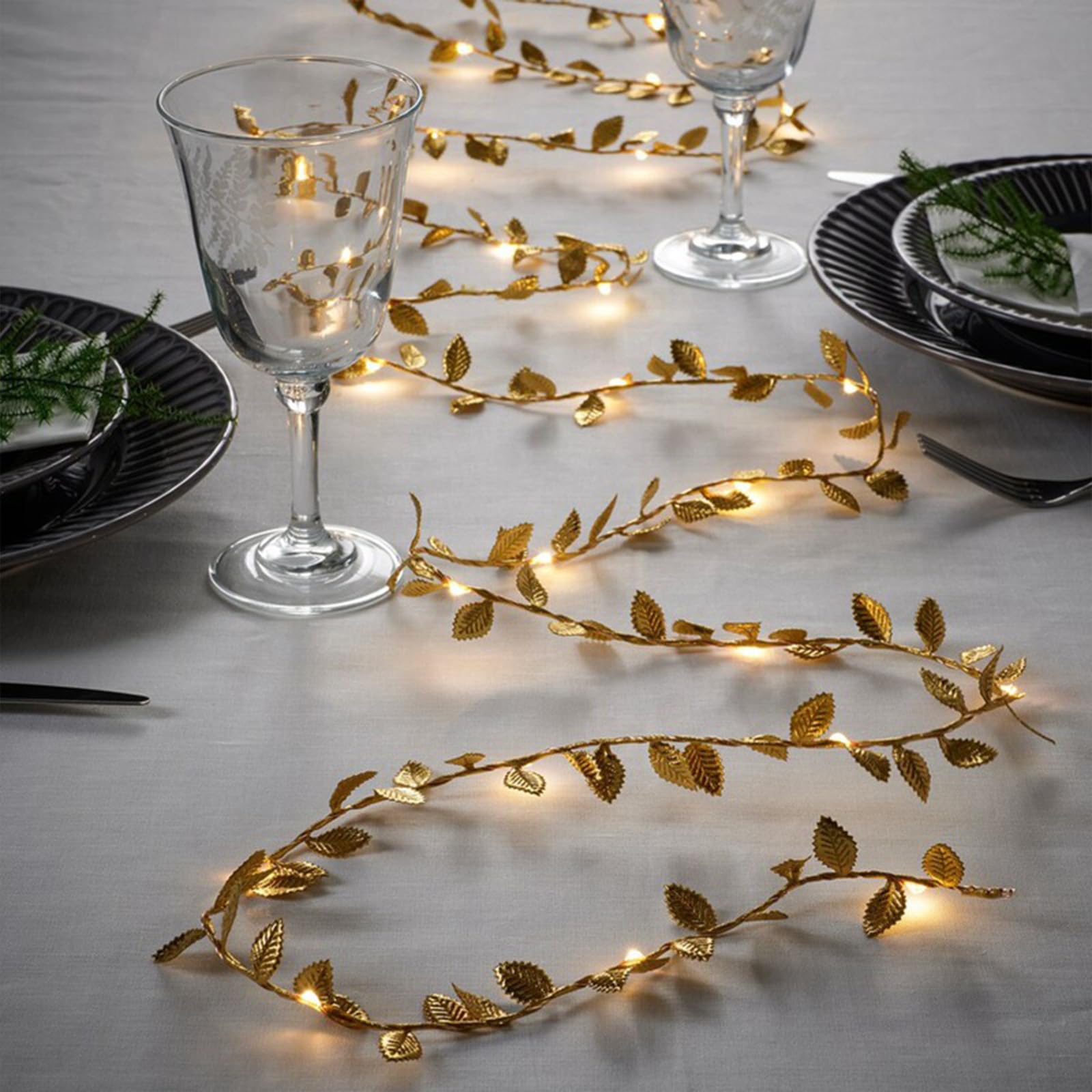 Photo 1 of Leaf Fairy Lights Mini Twinkle 20 LED Warm String Lights for Bedroom Room Wall Garden Party Wedding Hanging Decor,Gold