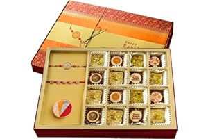 Laumière Gourmet Fruits | Rakhi for Brother with Gift Set | Rakhi with Sweets | Raksha Bandhan Premium Dry Fruits & Nuts Box with 2 Rakhis & Roli Combo – Rakhi Hamper for Brother - No Added Sugar, Vegan, Halal