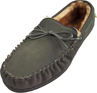 mens fur lined slippers