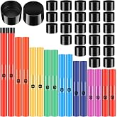 Silipull 16 Pcs Musical Sound Tubes with Caps Colorful Music Toy Set | Varying Tones Classroom Music Instruments, Durable Plastic with Black Caps, for Music Class, Party Rhythm Activities