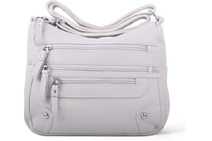 ELDA 10 Pockets Crossbody Purses for Women Medium Pocketbooks Lightweight Ladies Satchel Bag Multi Pocket Shoulder Handbag