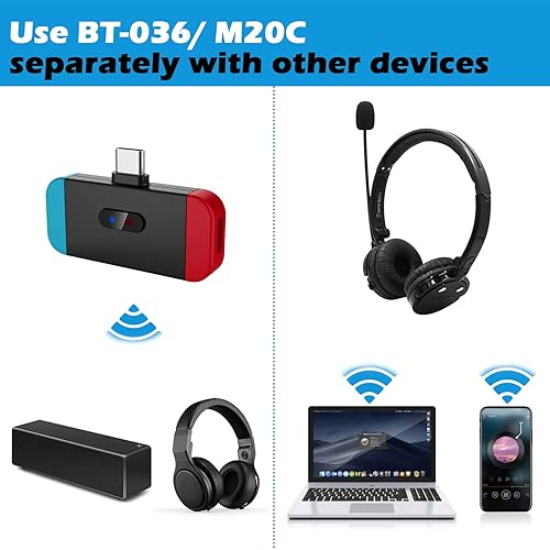 Friencity Wireless Gaming Headset w/Bluetooth Audio Transmitter