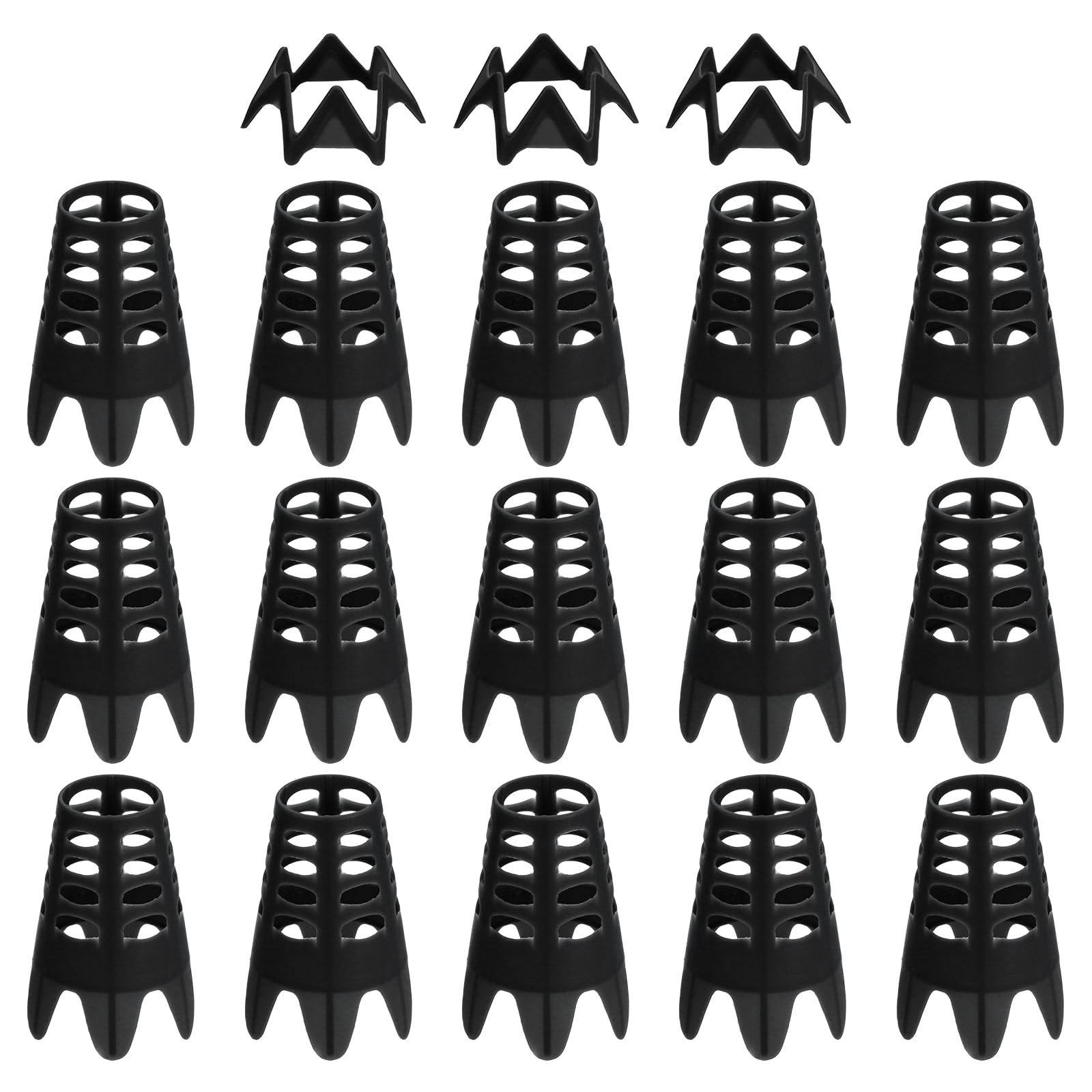 PATIKIL Golf Simulator Tees, 18Pcs Plastic Golf Tees Mat Practice Training for Outdoor Indoor Winter Turf Driving Range, 15 Tall & 3 Small, Black