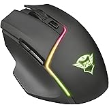 Trust GXT 161 Disan - Ratón inalámbrico gaming RGB con batería recargable y sofware avanzado, color negro