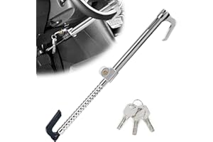 Wisamic Steering Wheel Lock for Car Anti-Theft, Clutch Brake Pedal Lock for Truck SUV Van, Double Protection Security with 3 Keys