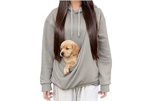 FZYLQY Dog Pouch Hoodie for Women Kangaroo Pocket Cat Pouch Sweatshirts Pet Carrier Pullover Animal Holder Long Sleeve Tops