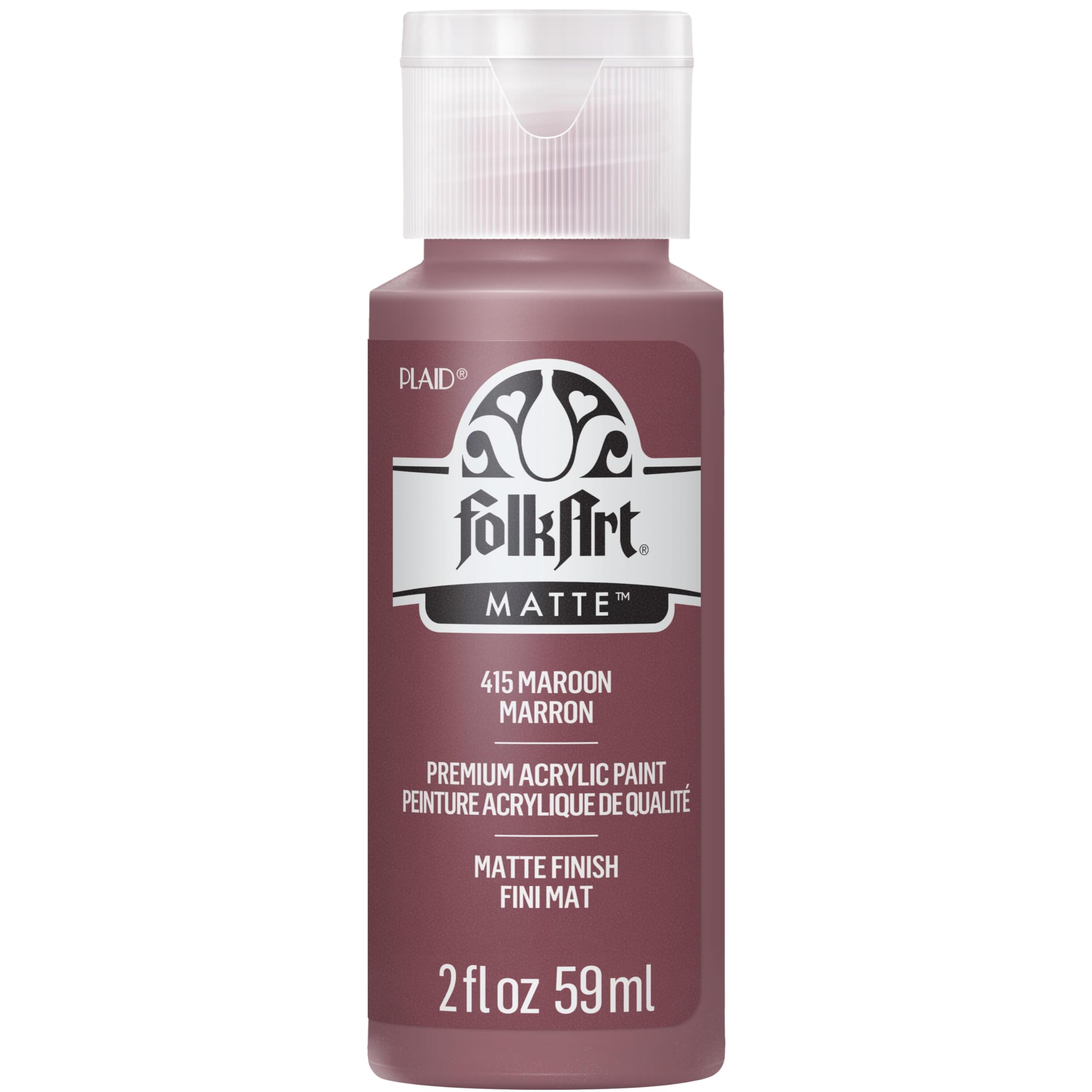 Photo 1 of FolkArt Acrylic Paint in Assorted Colors (2 oz), 415, Maroon