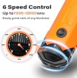 Casfuy 6-Speed Dog Nail Grinder Newest Enhanced Quiet Rechargeable Electric view 2