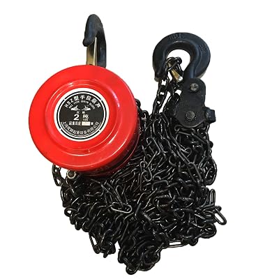 Manual Hand Lift Steel Chain Block Hoist with 2 Hooks, 2 Ton 4,000 lb Capacity