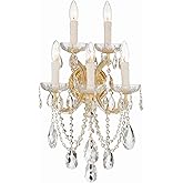 Maria Theresa 5 Light Hand Cut Crystal Gold Sconce