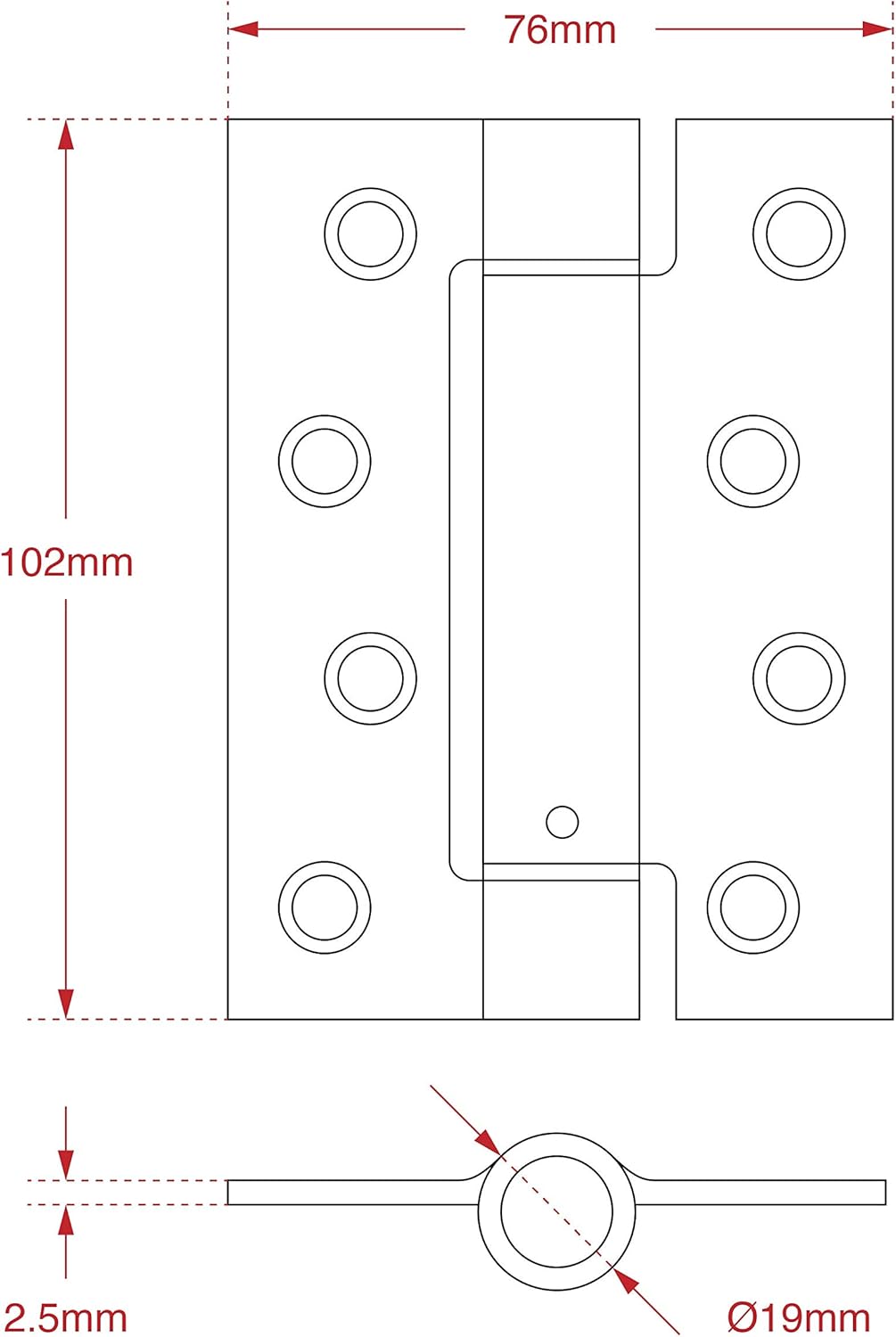 Excel DH468 4" Single Action Spring Hinge, Satin Chrome - Image 5