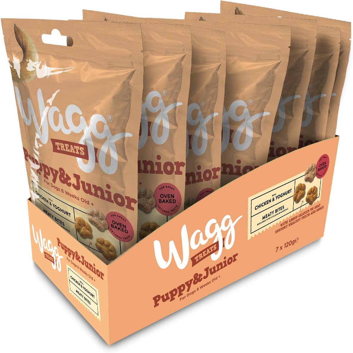 Wagg Puppy & Junior Meaty Bites Chicken & Yoghurt Dog Treats 125g (Pack of 7) - Oven Baked, 17.14 g (Pack of 7) - Image 5