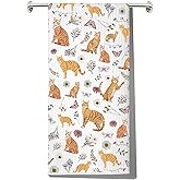 JNIAP Orange Tabby Cat Kitchen Towels Tabby Cat Gift TabbyCat Mom Towels (Orange cat kt)