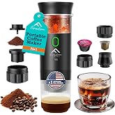APSARAS USA Portable Coffee Maker for Travel, Portable Espresso Maker, 20 bar Mini Espresso Machine, 3in1 Travel Coffee Maker with Ground Coffee &amp; Capsule(Ns&amp;DG) for RV, Camping, Car
