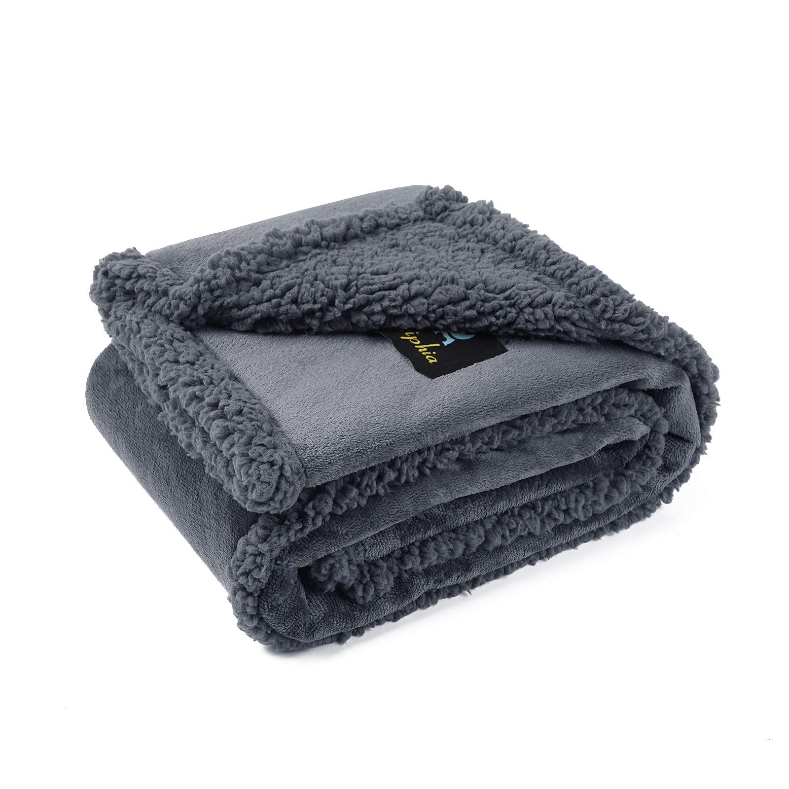 luciphia Waterproof Pet Blanket, Fluffy, Double Layer, Compact, Dog Blanket, Cat Puppy, Dark Grey, S (71 x 100 cm)