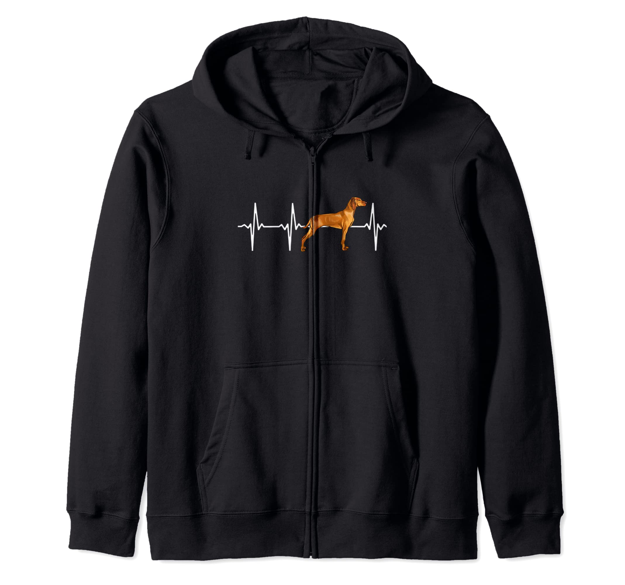 Vizsla Heartbeat Love My Dog Zip Hoodie
