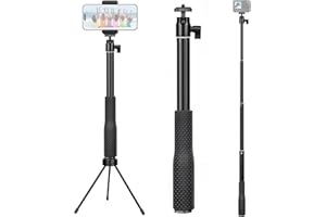GEPULY 360°Ballhead Waterproof Selfie Stick with Tripod Stand Phone Holder- Underwater Selfie Stick Pole - for Gopro Hero 13 12 11 10 9 Insta360 AKASO DJI OSMO Vlog Diving Monopod