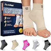 Compression Socks for Plantar Fasciitis & Achilles Tendonitis Relief โ Pair of Ankle Compression Sleeves for Foot Swelling, Heel Spurs, Pain & Fatigue โ Comfortable Arch Support Brace for Daily Use (Nude, Large)