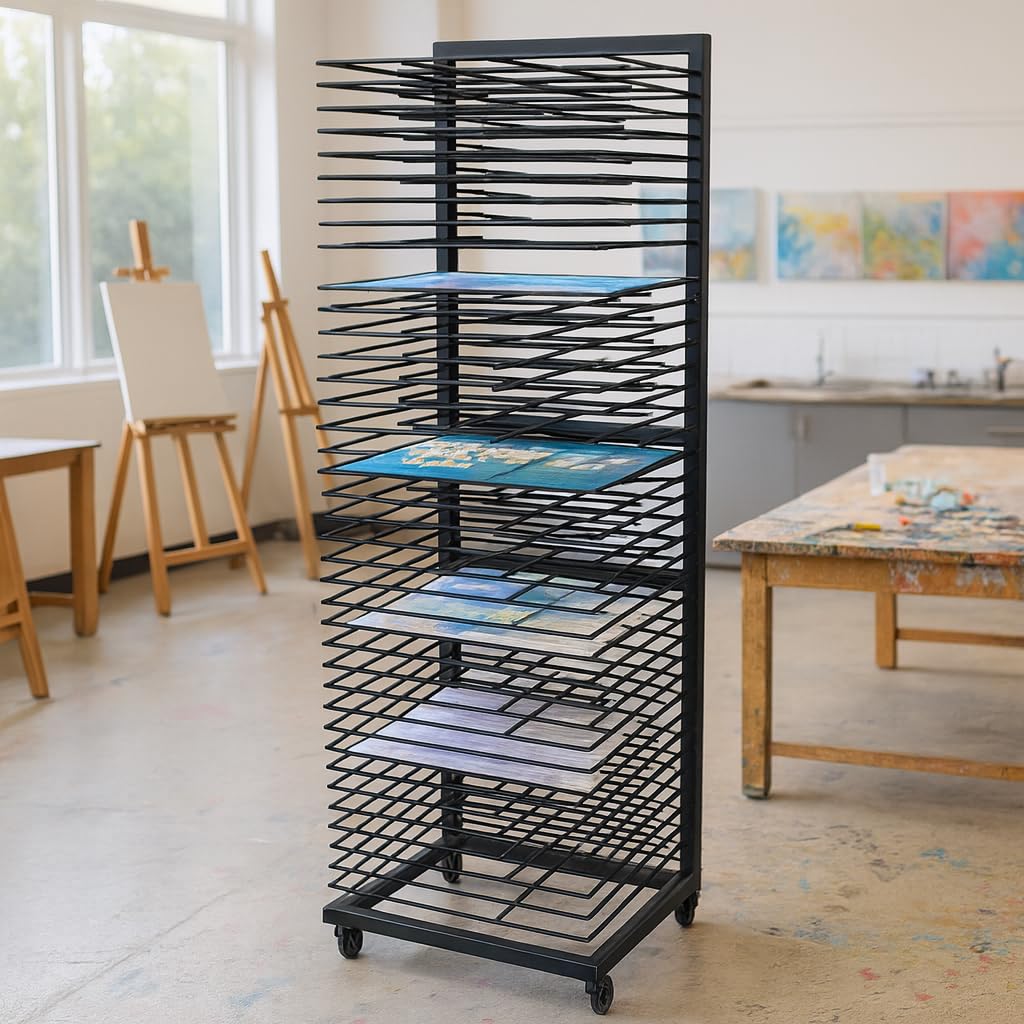 MOOFI Art Drying Rack with 36 Removable Shelves and